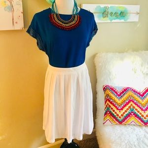 Ann Taylor Loft white chiffon skirt